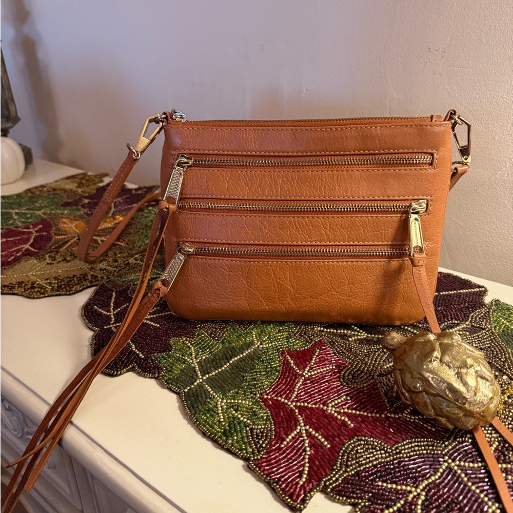 Rebecca Minkoff …Great Fall color..Tan Crossbody Bag with Gold Accents